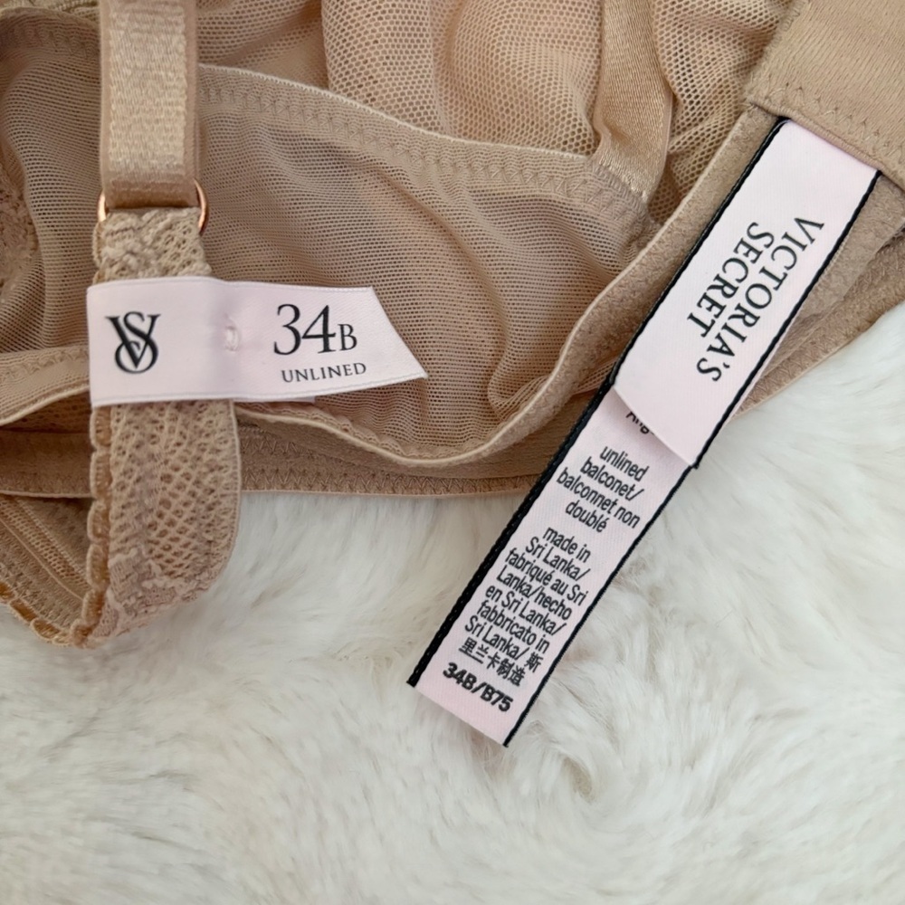 Victoria's Secret Invisible Lift Bra 34B Scoop Balconette Praline NEW NWT - Picture 5 of 8